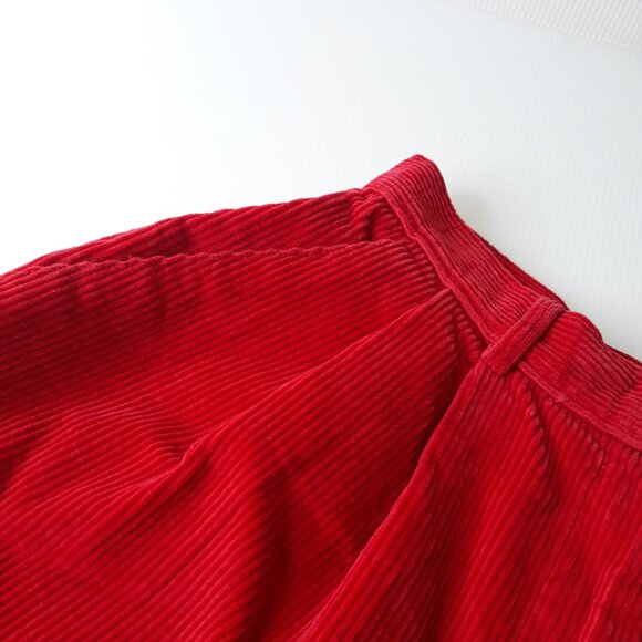 NWT Vtg Charter Club Corduroy Shorts 6 Pleated High Rise Cuffed 8" Red - Picture 3 of 7